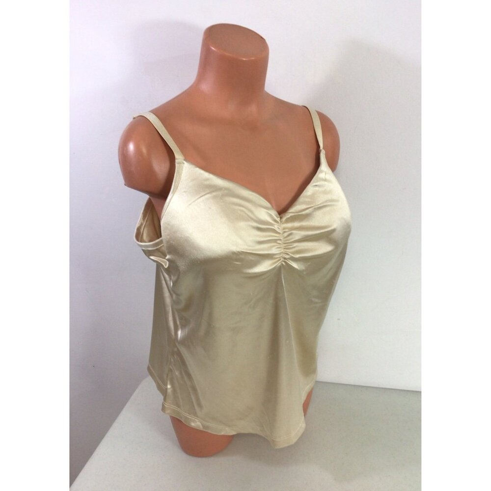 Fashion Bug Gold Satin Y2K Camisole Top Womens 1X